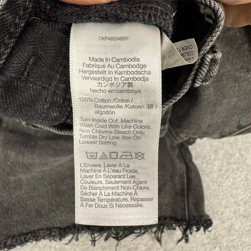Madewell “The Brynn Long Short” Denim Womens Size 26 Black High Rise Raw Hem